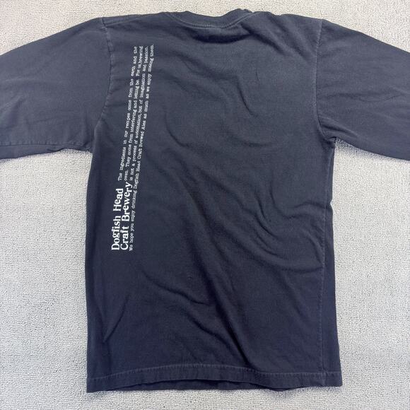 Dogfish Brewery Shirt Mens Sm. Black Long Sleeve Double Sided Graphic Craft Beer - Picture 6 of 7